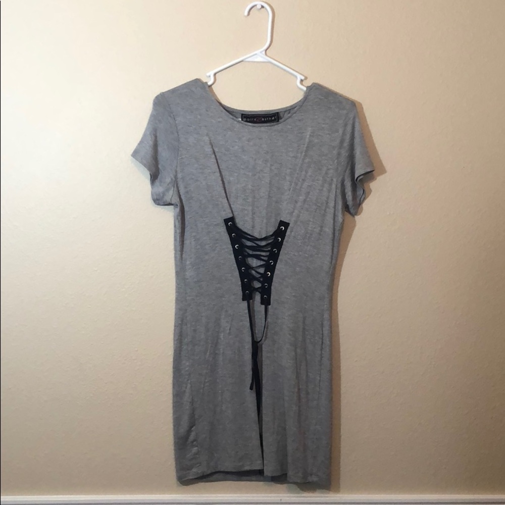 Cute tie-up mini dress
